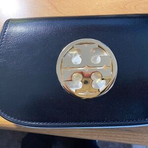Tory Burch Reva Convertible Clutch in Black Leather  NWT. MSRP $398
